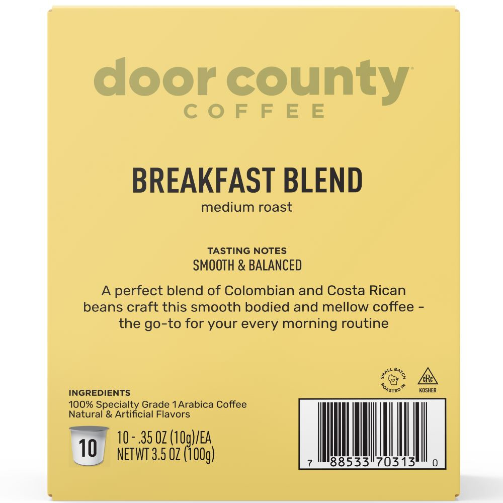 Breakfast Blend Coffee Single Serve Cups - 10 cups