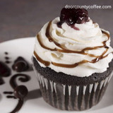 Dark Chocolate Espresso Craft Cupcakes with Amaretto Cherries