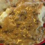 Corn Biscuits and Sausage-n-Coffee Gravy