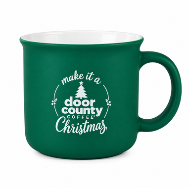 Make it a Door County Christmas Green Ceramic Mug