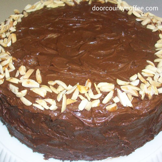 Decadent Chocolate 'N Coffee Layer Cake Covered in Chocolate Mousse