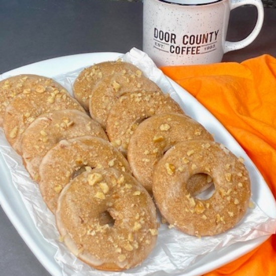 Maple Glazed Banana Nut Donuts