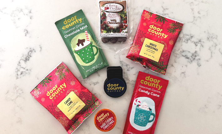 three bags of holiday inspired coffee flavours