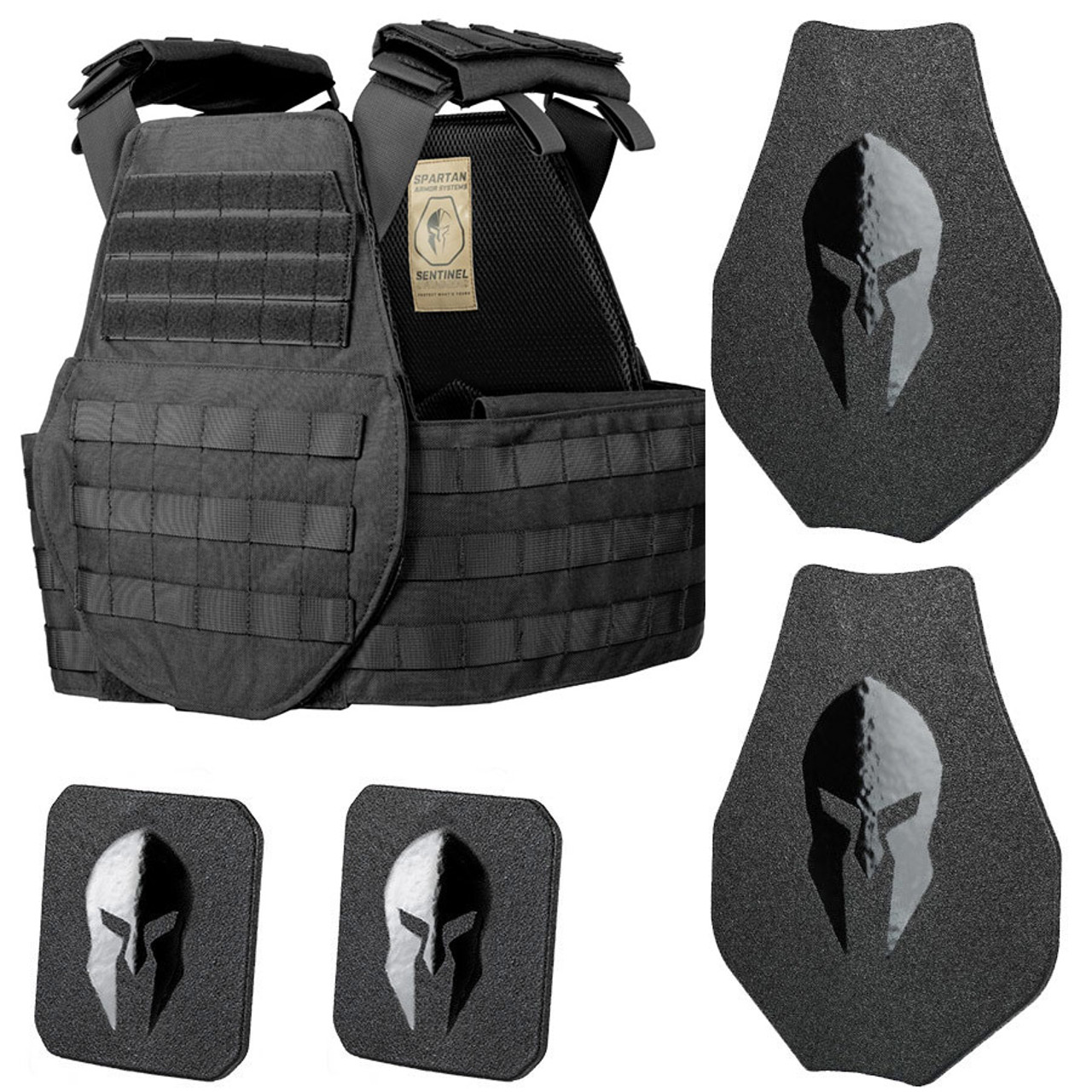 AR500 Level 3 III Body Armor Plates - 10x12 with Molle Vest - Med-2XL  Adjustable