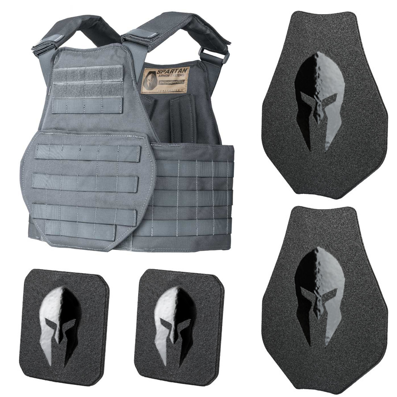 AR500 Level 3 III Body Armor Plates- 10x12 with Molle Vest w/ Triple Mag  Pouch
