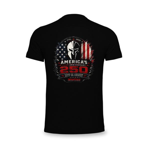 Spartan Armor Systems® 250 Anniversary T-Shirt - Black (Back)