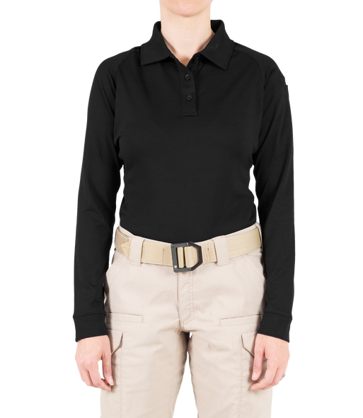 Women's Performance Long Sleeve Polo - Black