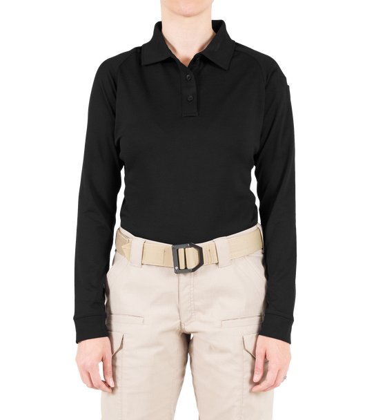 Women's Performance Long Sleeve Polo - Black
