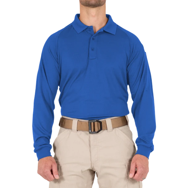 Men's Performance Long Sleeve Polo - Academy Blue