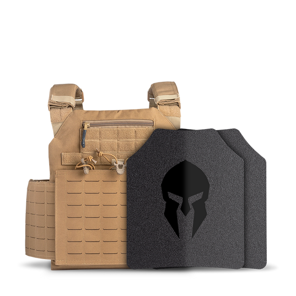 AR500 Body Armor Level III | Achilles Triple Pack - Coyote Brown
