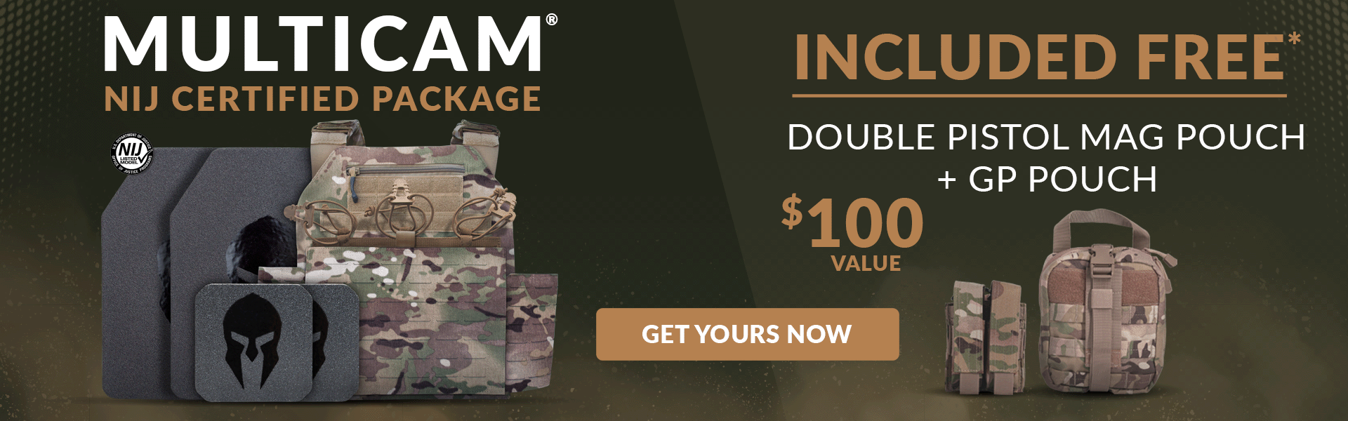 NIJ Certified Achilles Package - FREE pouches with MultiCam&reg; variant