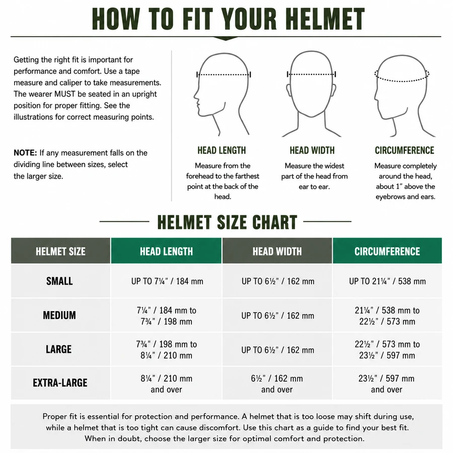 ArmorSource Helmet Size Guide