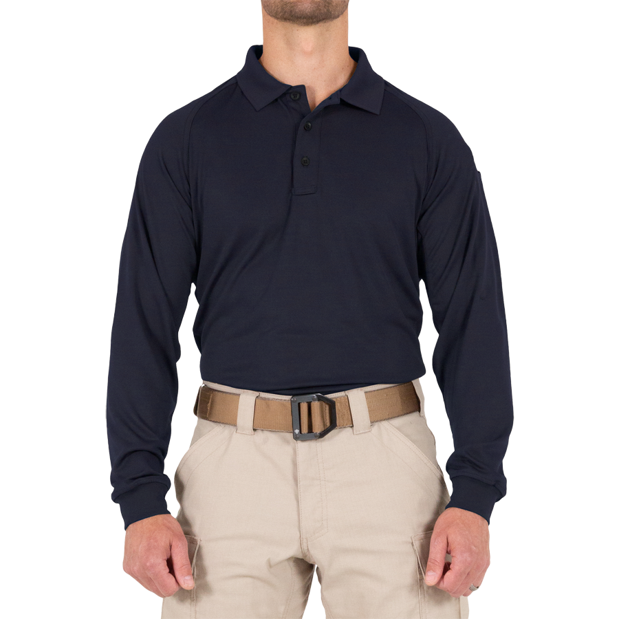 Men's Performance Long Sleeve Polo - Midnight Navy