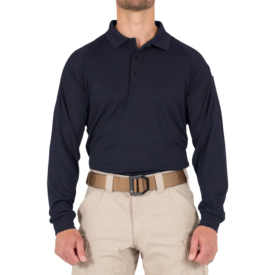 Men's Performance Long Sleeve Polo - Midnight Navy