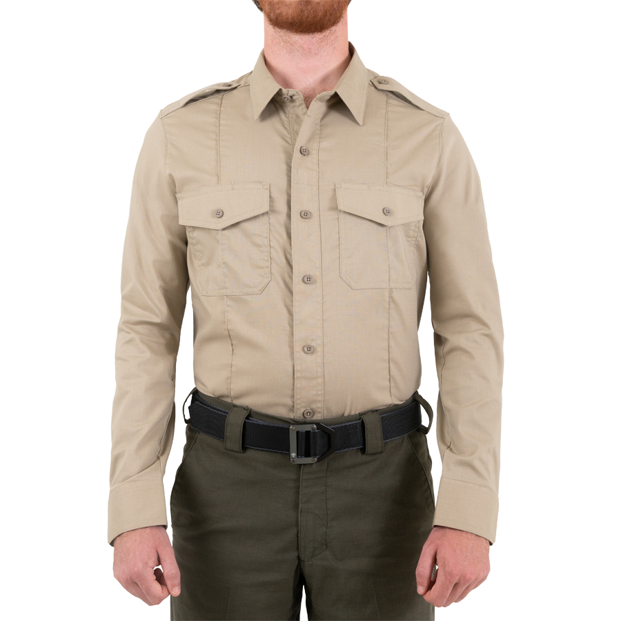 Men's V2 PRO DUTY™ Uniform Long Sleeve Shirt - Silver Tan