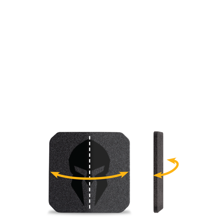 Level III+ AR550 6" x 6" Body Armor Side Plate with Side View