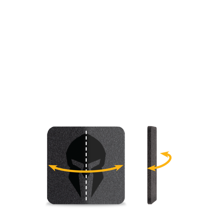 Spartan™ Omega™ AR500 Steel Body Armor Side Plate - 6" x 6" with Side View