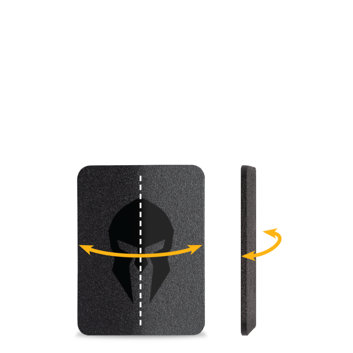 Spartan™ Omega™ AR500 Steel Body Armor Side Plate - 6" x 8" with Side View