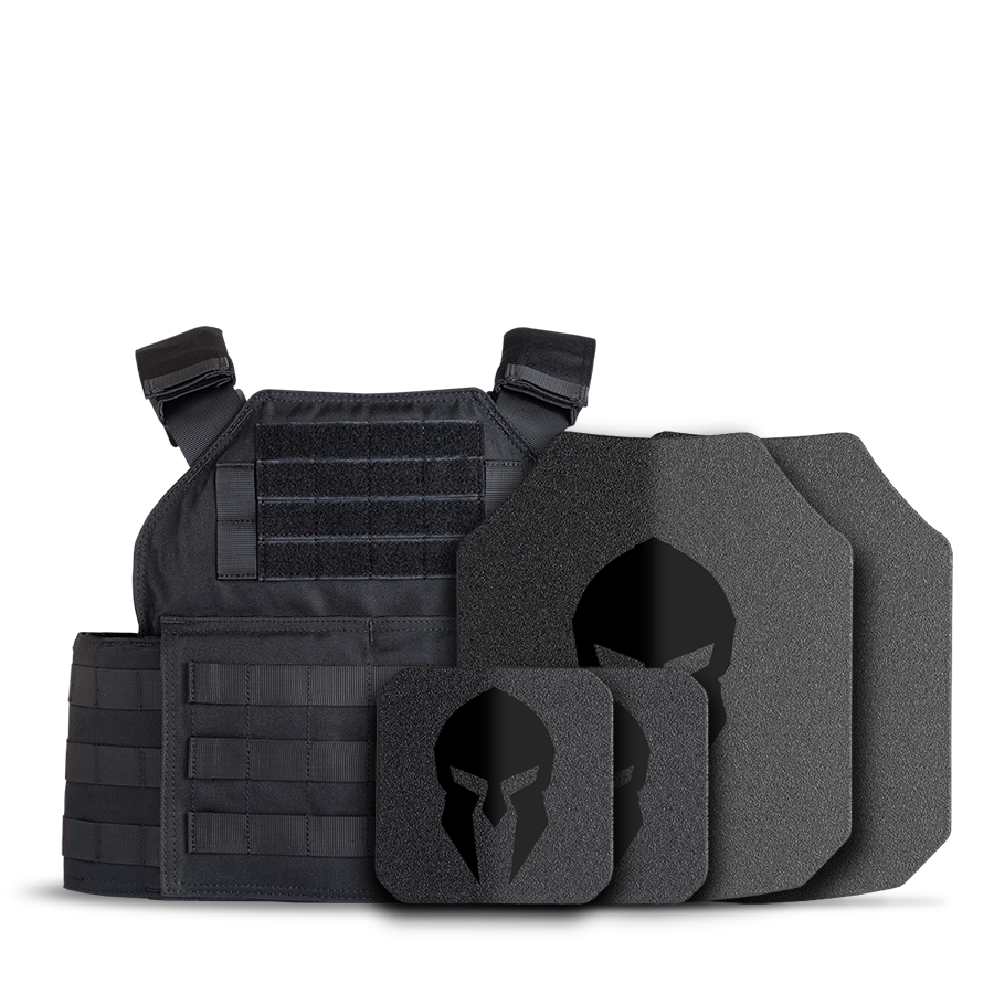 AR550 Spartan Shooters Body Armor Package - Black