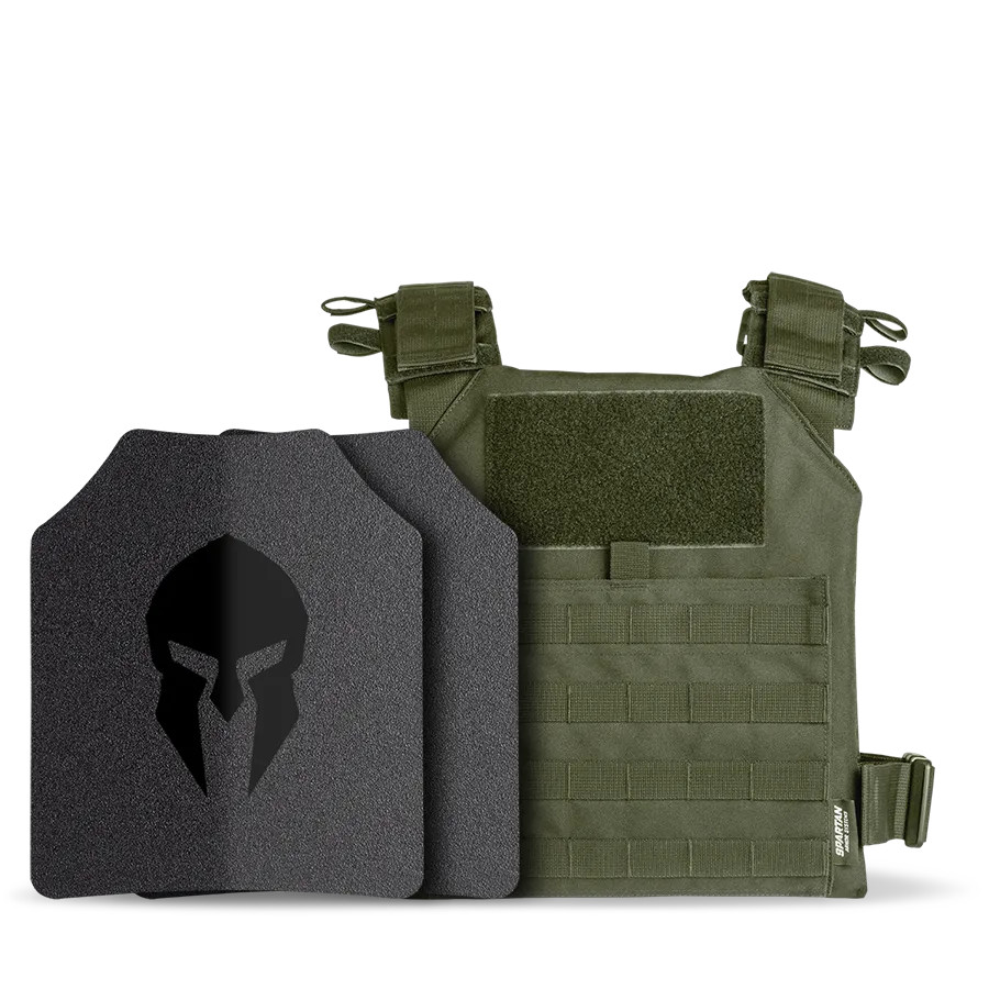 Spartan™ Omega™ AR500 Steel Body Armor and Hydra Plate Carrier Package - OD Green
