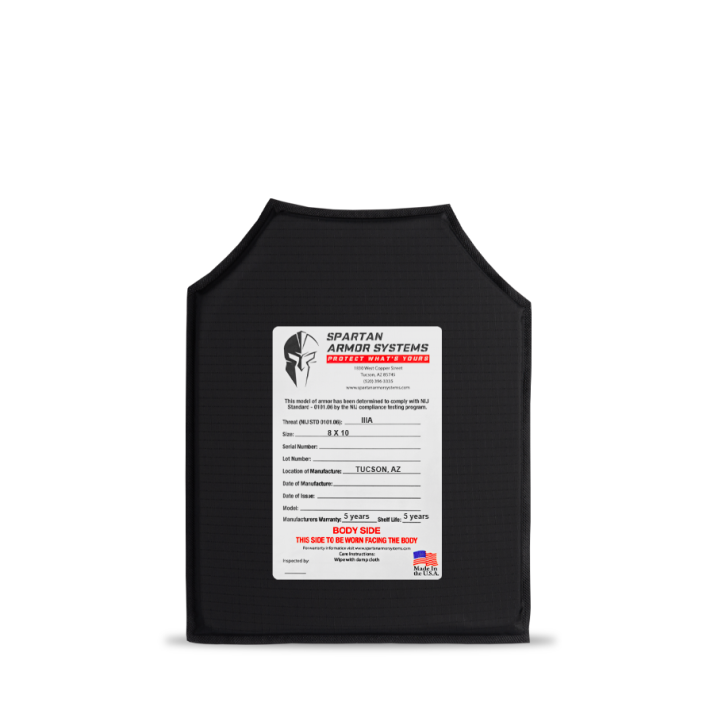 Flex Fused Core™ Level IIIA Body Armor - 8" x 10" Shooters Cut (Back)