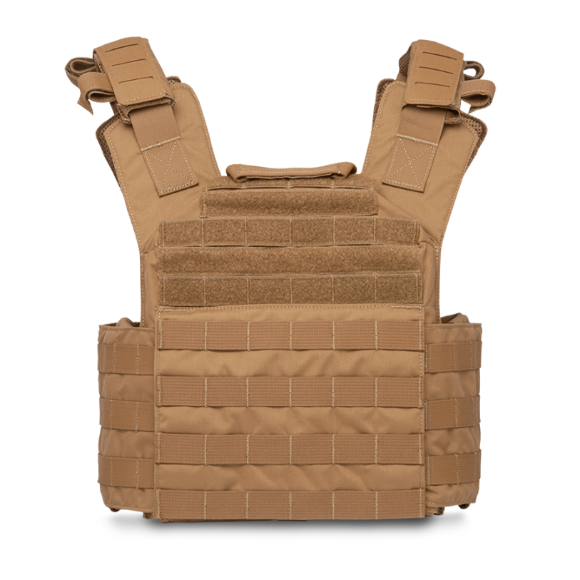 Leonidas USA Made Plate Carrier - Coyote Brown (Back Handle Down)