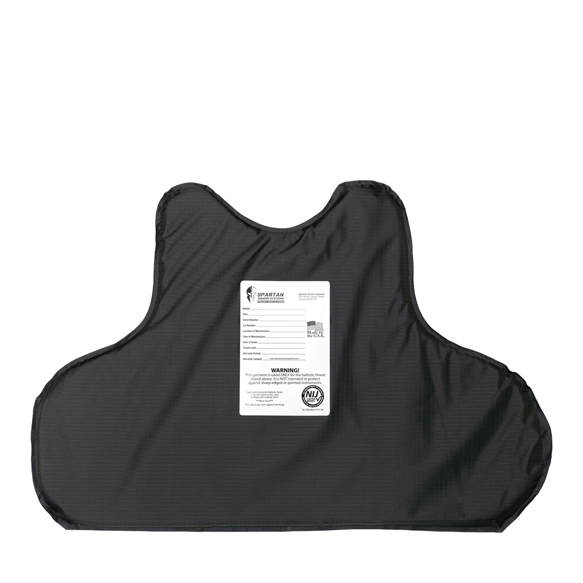 Spartan Armor Systems® Concealment Level IIIA Body Armor (Front)