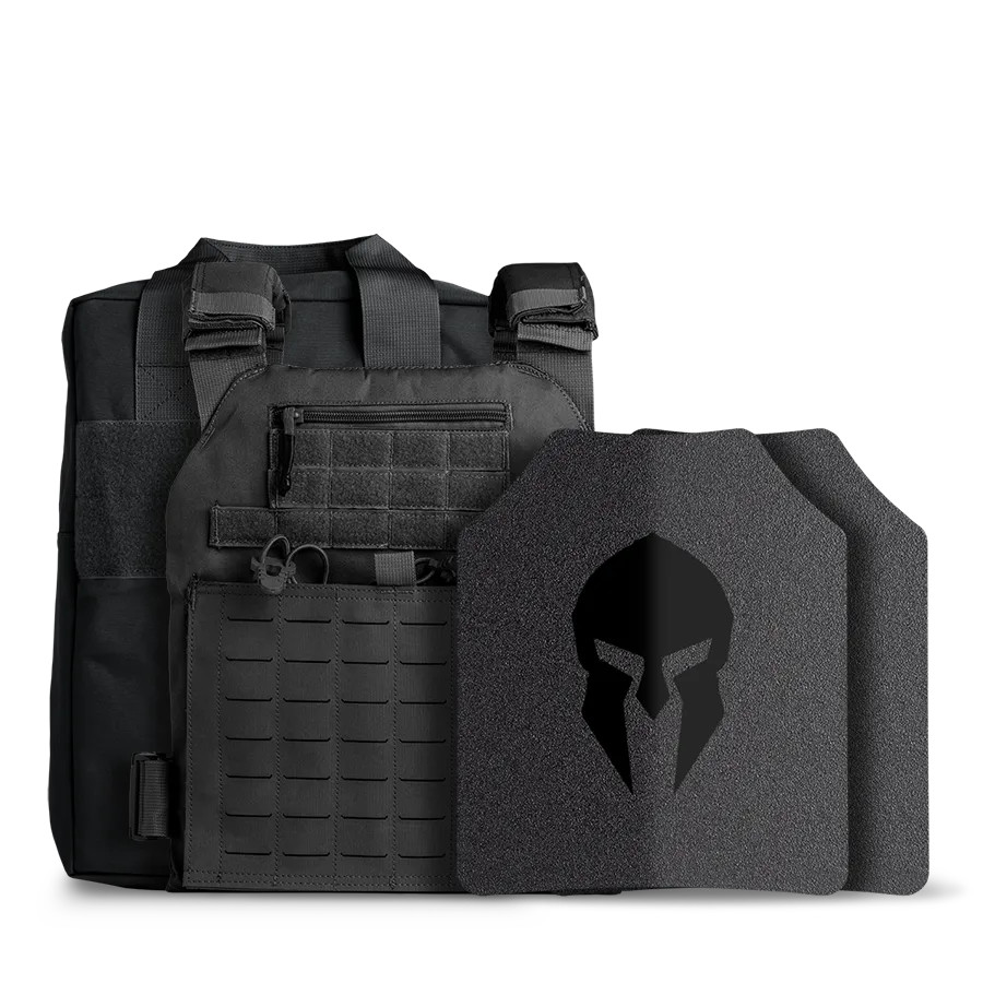 Spartan™ Omega™ AR500 Steel Body Armor Tactical Response Kit - Black