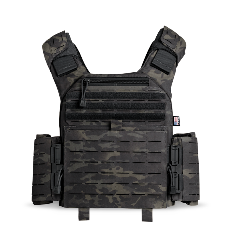 Leonidas Legend Plate Carrier - USA Made - Black MultiCam