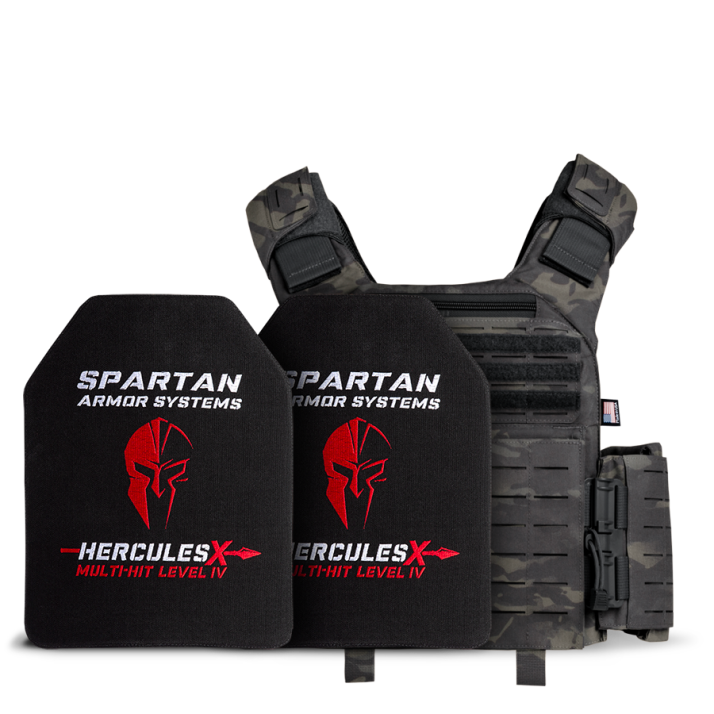 Leonidas Legend with Hercules Xtreme Level IV Body Armor Package - Black MultiCam
