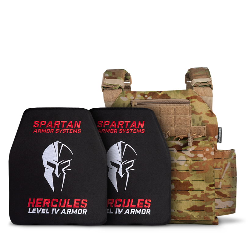 Hercules Level IV and Achilles Plate Carrier Body Armor Package - Multi-Cam