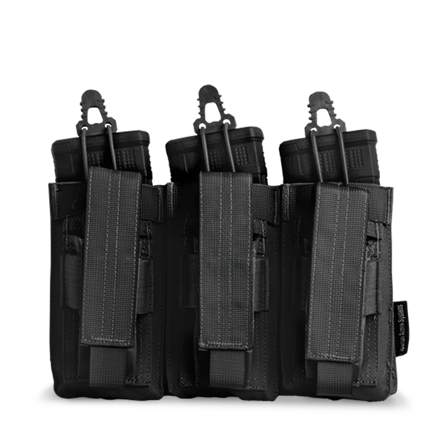 Spartan Triple Kangaroo Mag Pouch - Black