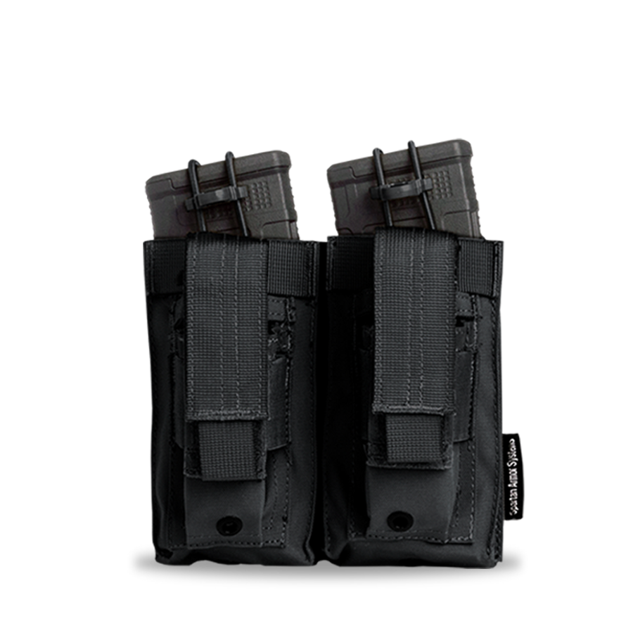 Spartan Double Kangaroo Mag Pouch - Black