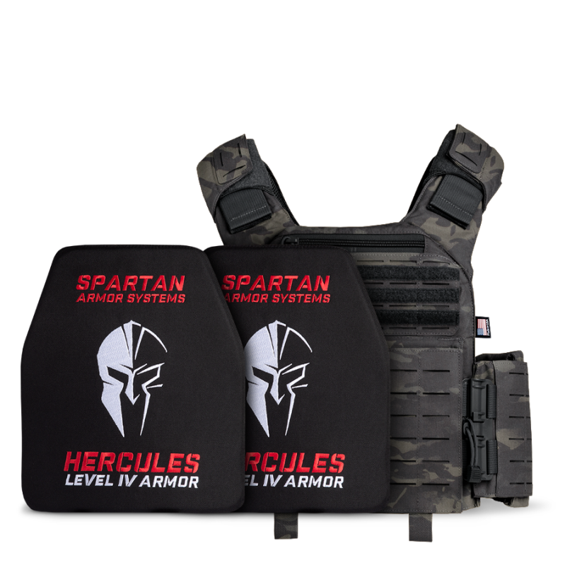 Leonidas Legend with Hercules Level IV Body Armor Package - Black MultiCam