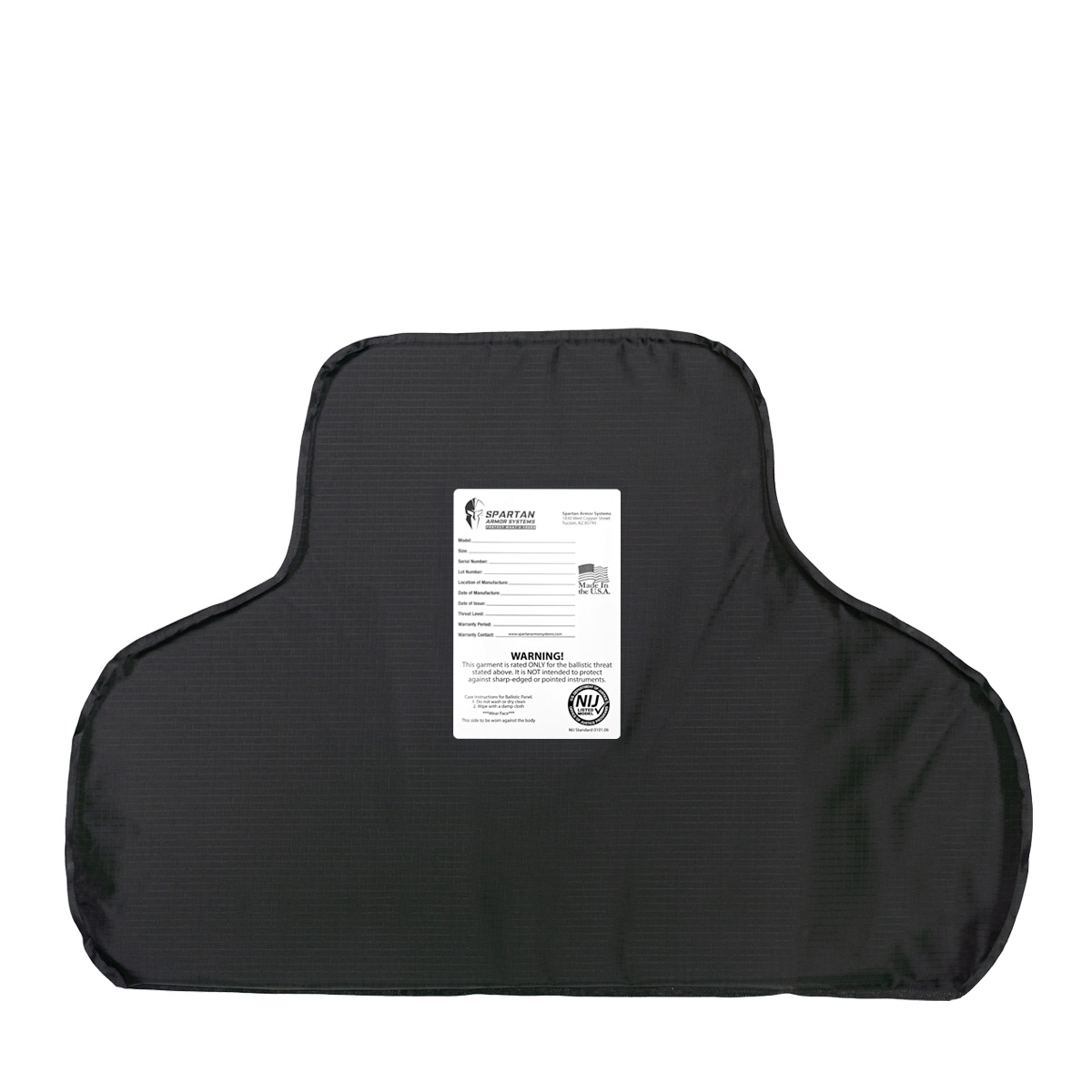 Level IIIA NIJ Certified Panel | Soft Body Armor (Back)
