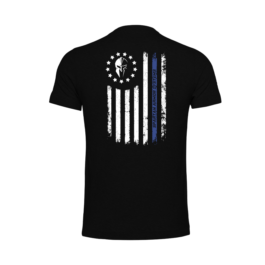 Spartan Armor Systems® Back The Blue T-Shirt Black (Back)
