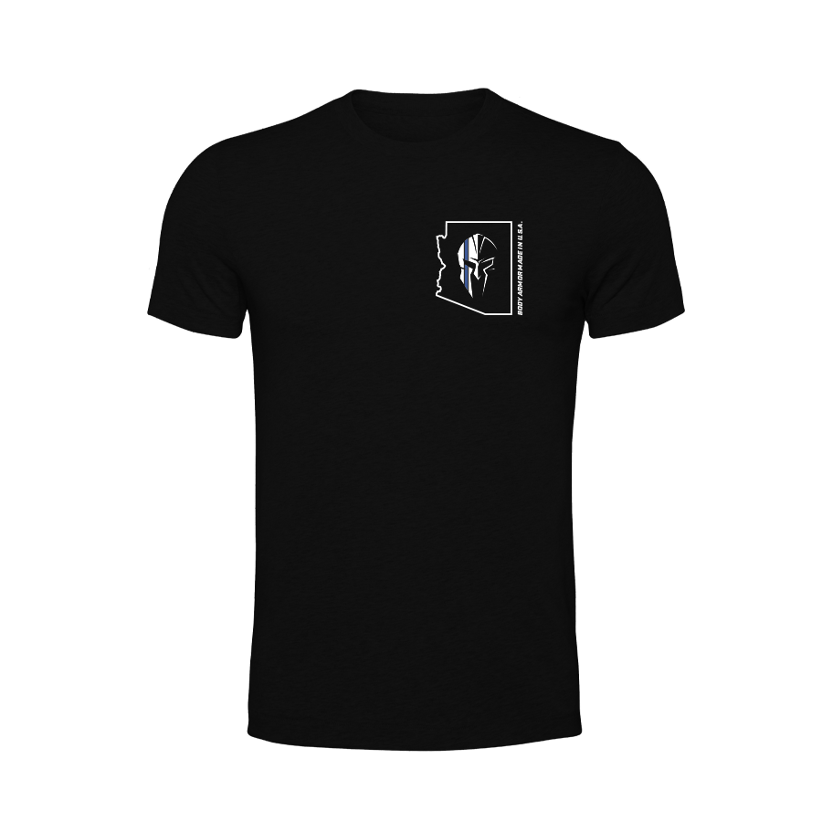 Spartan Armor Systems® Back The Blue T-Shirt Black (Front)