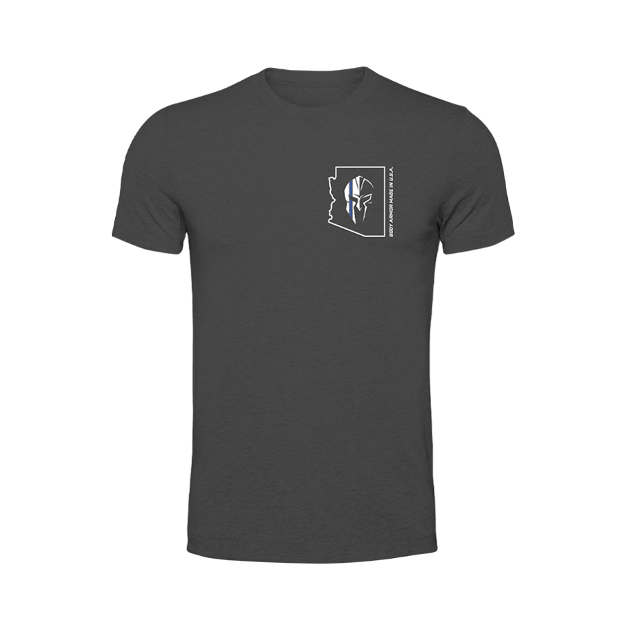 Spartan Armor Systems® Back The Blue T-Shirt Dark Gray (Front)