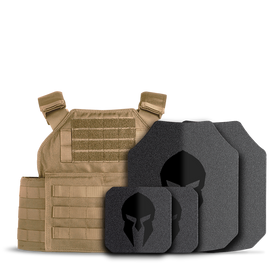 Spartan Level III+ AR550 Steel Body Armor and Spartan Shooters Cut