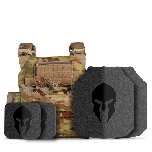 Spartan Level III+ AR550 Steel Body Armor and Achilles Plate