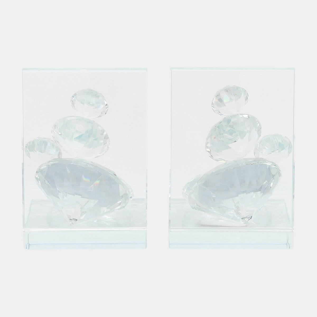 S/2 Crystal Diamond Bookends Sagebrook Home
