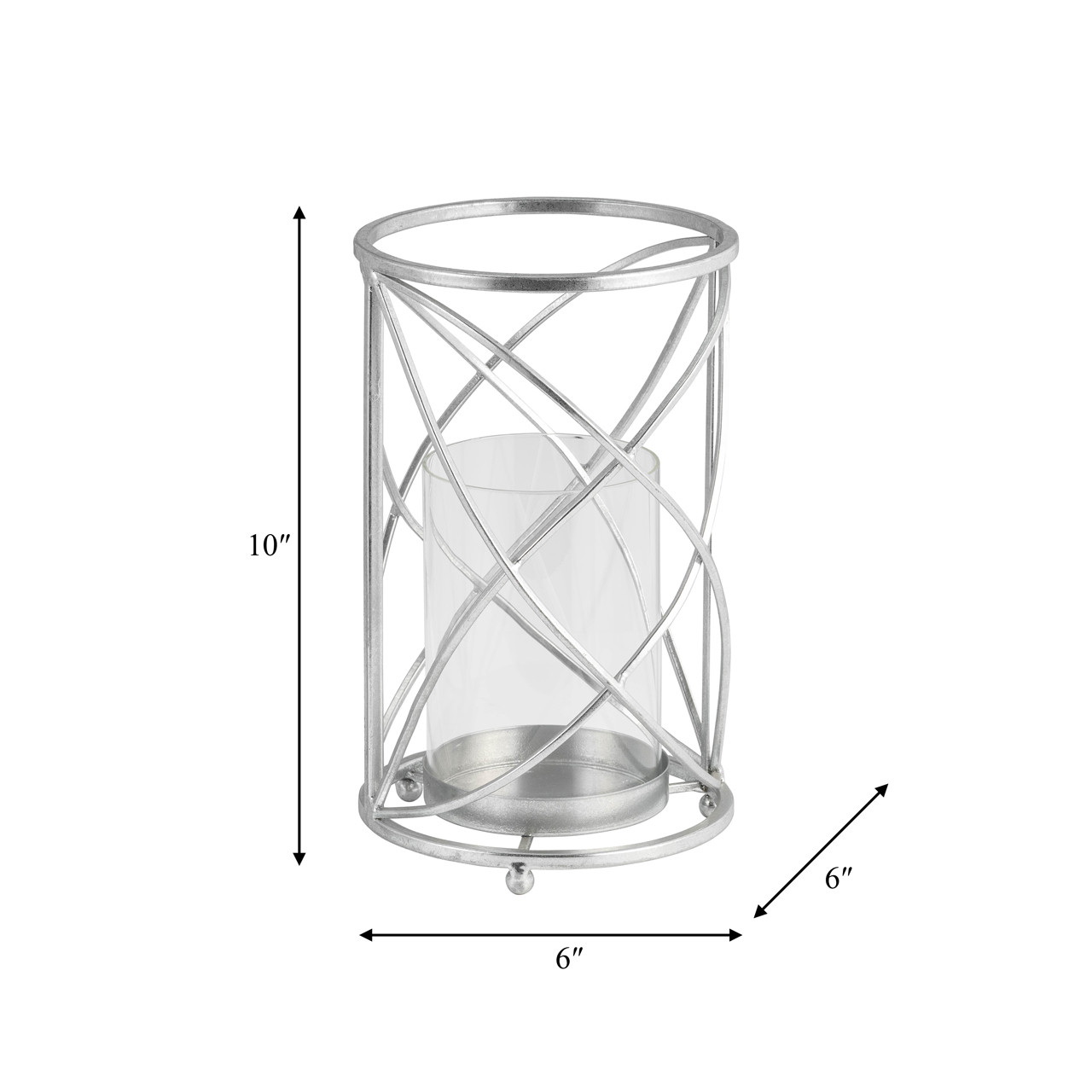 Metal 10" Hurricane Candle Holder,silver Sagebrook Home