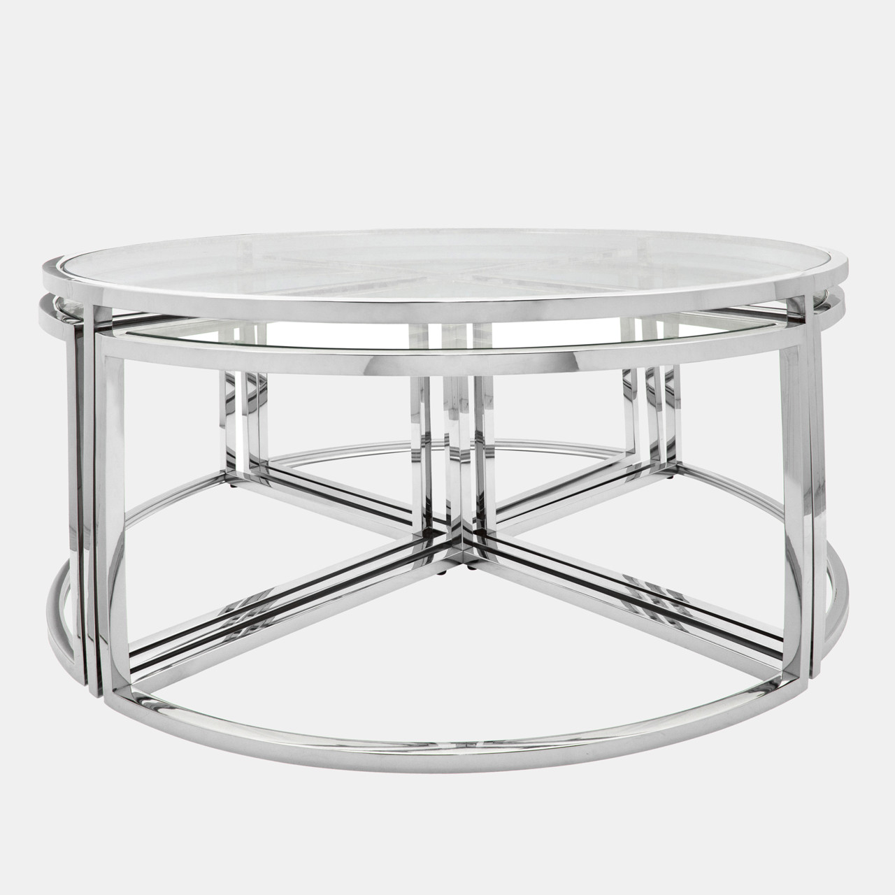 15440-01#Metal Pull Out Coffee Table, Silver 2boxes