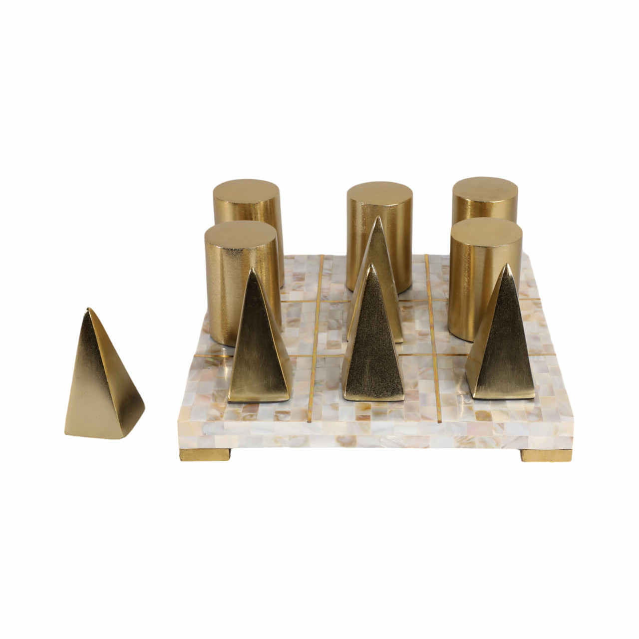 12x12 Bailee Mother Of Pearl Tic Tac Toe Set | Sagebrook Home