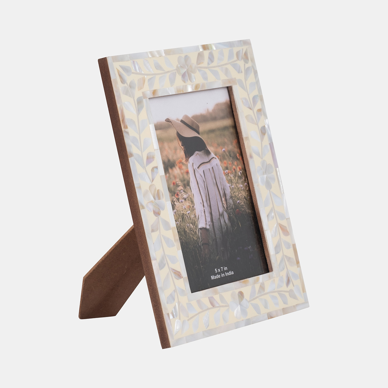額縁 インテリア レシェント 5x7 Mother Of Pearl Inlay Vine Photo Frame, Ivory