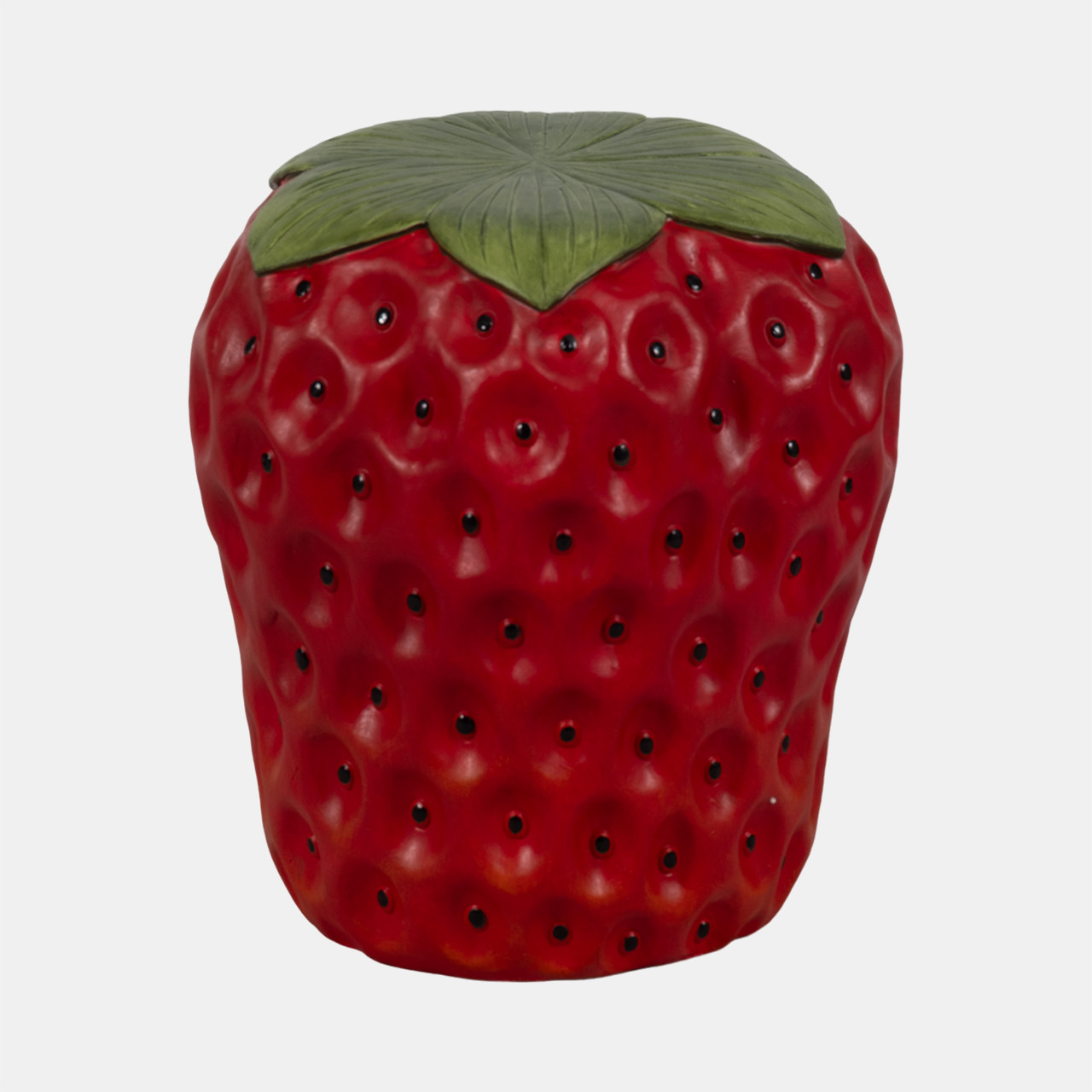 17" Strawberry Garden Stool, Red | Sagebrook Home