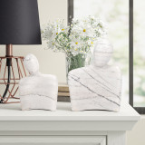 EV19030#Marble , S/2 8/10" Hugging Couple, White