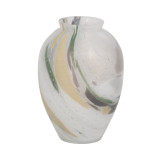 EV19115-01#Marco Glass, 9" Marbled Look Vase, Multi