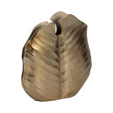 EV19133#Metal, 12" Botanic Wide Leaf Vase, Gold