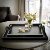 EV19187#S/2 24/30" Joullian Black Wood Trays